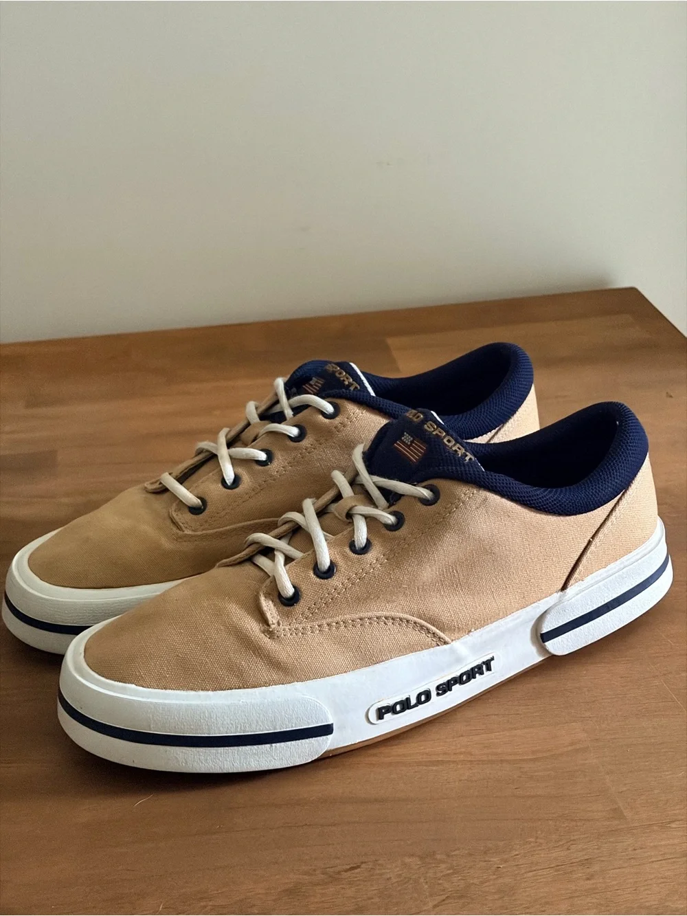 Vintage Polo Sport Ralph Lauren Canvas Deck Sneakers Men’s Size 9 Low Top
